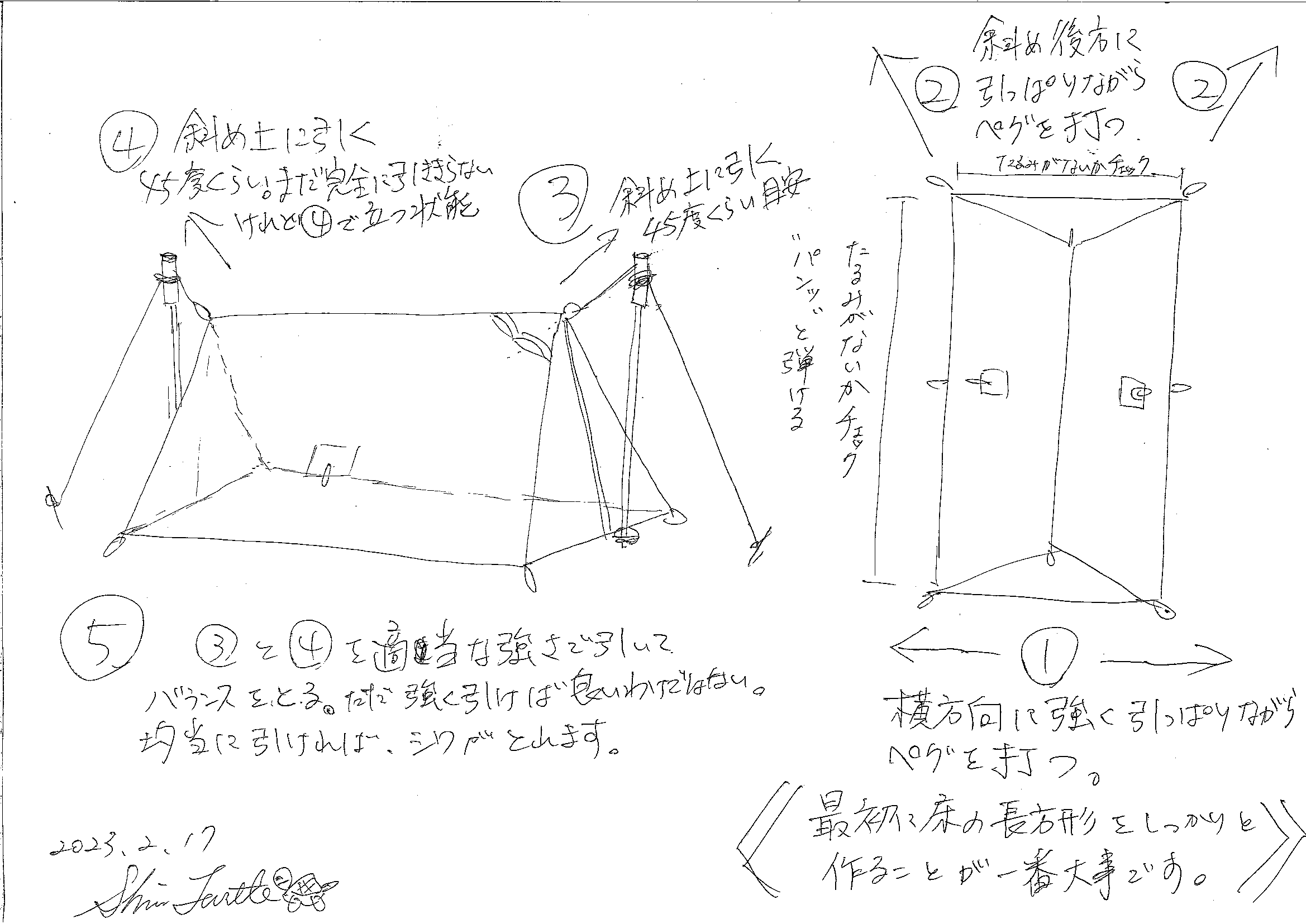 ツェルト設営のコツ