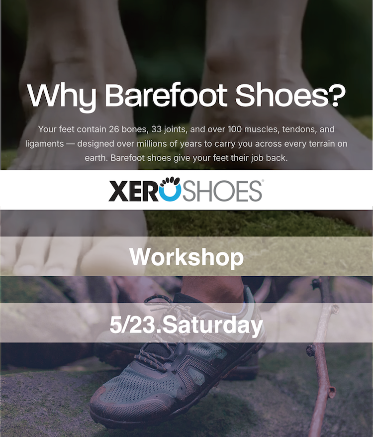XERO SHOES ベアフットトレーニング講習&試し歩き会 5月23日開催